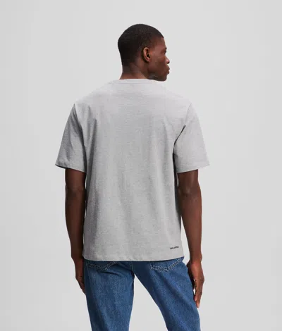 Karl Lagerfeld Ikon Denim Pocket T-shirt In Gray