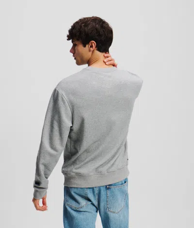 Karl Lagerfeld Ikon Denim Pocket Sweatshirt In Gray