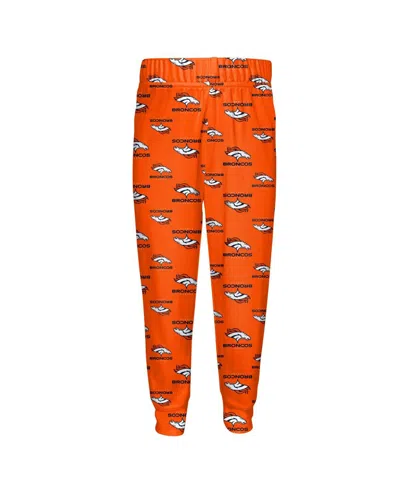 Outerstuff Toddler 2-piece Orange Denver Broncos All-over-print Long Sleeve T-shirt And Pants Sleep Set In Orange