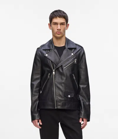 Karl Lagerfeld Karl Essential Leather Jacket In Black