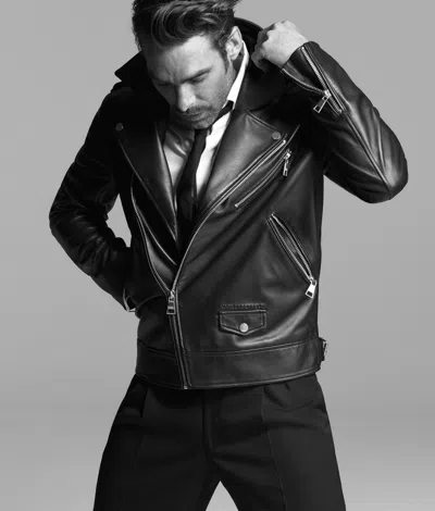 Karl Lagerfeld Karl Essential Leather Jacket In Black