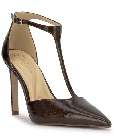Jessica Simpson Women's Willna T-strap Pointed-toe Pumps In Brown