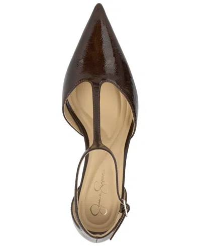 Jessica Simpson Women's Willna T-strap Pointed-toe Pumps In Brown