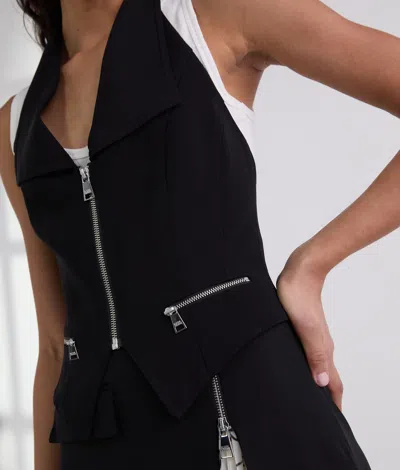 Karl Lagerfeld Halterneck Waistcoat In Black