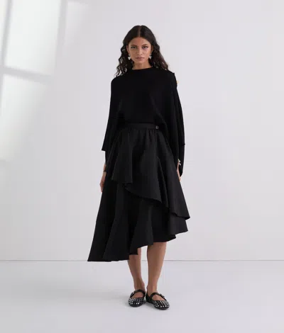 Karl Lagerfeld Voluminous Ruffle Skirt In Black