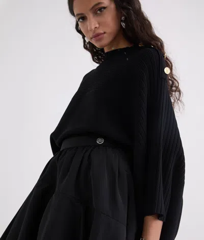 Karl Lagerfeld Voluminous Ruffle Skirt In Black