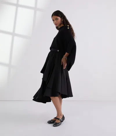 Karl Lagerfeld Voluminous Ruffle Skirt In Black