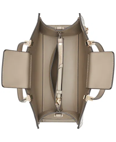 Calvin Klein Women's Verne Signature Embossed Convertible Satchel With Charm In Silver