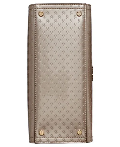 Calvin Klein Women's Verne Signature Embossed Convertible Satchel With Charm In Silver