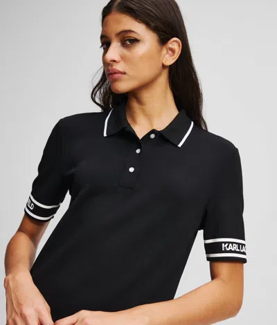 Karl Lagerfeld Polo Dress In Black