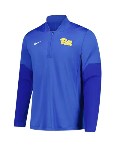 Nike Men's Royal Pitt Panthers Dri-fit Half-zip Pullover Sweatshirt In Blue