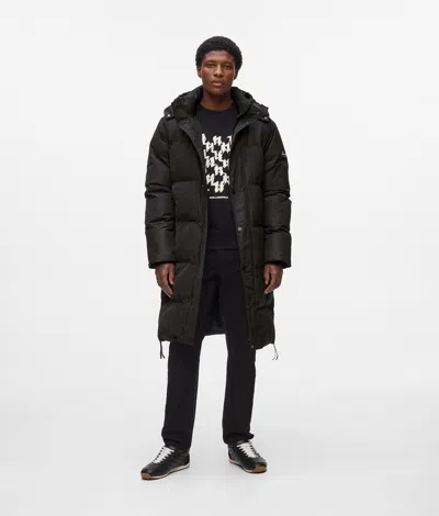 Karl Lagerfeld Long Puffer Jacket In Black