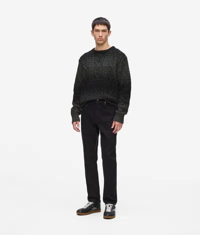 Karl Lagerfeld Cable Knit Sweater In Black