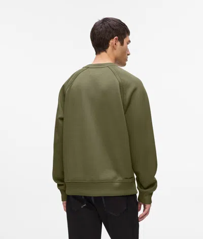 Karl Lagerfeld Pique Sweatshirt In Green