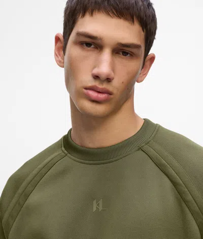 Karl Lagerfeld Pique Sweatshirt In Green