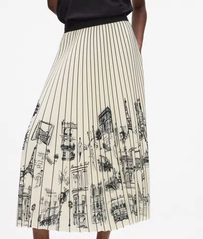 Karl Lagerfeld Paris Sketch Pleated Skirt In White