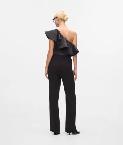 Karl Lagerfeld One-shoulder Jumpsuit In Black