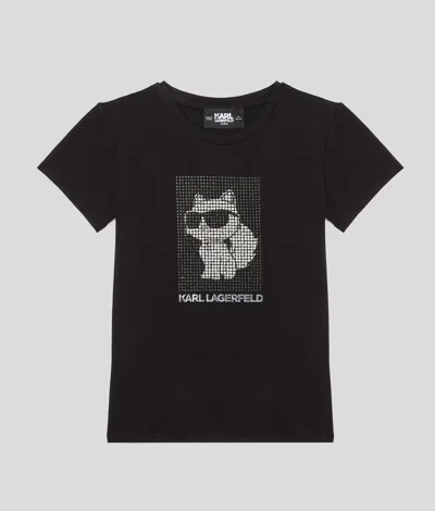 Karl Lagerfeld Girls Ikon Choupette T-shirt In Black