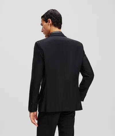 Karl Lagerfeld Stand-up Collar Jacket In Black