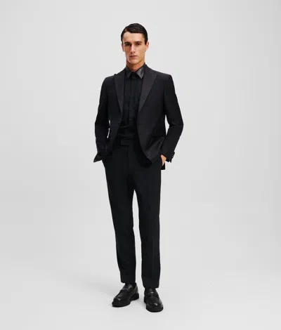 Karl Lagerfeld Stand-up Collar Jacket In Black