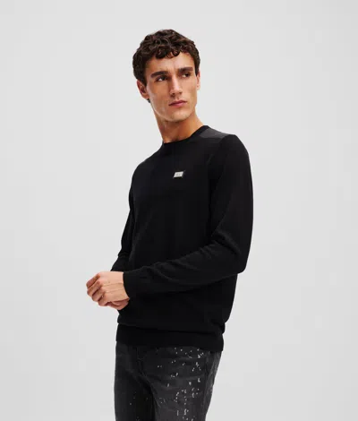Karl Lagerfeld Shoulder Panel Sweatshirt In Black