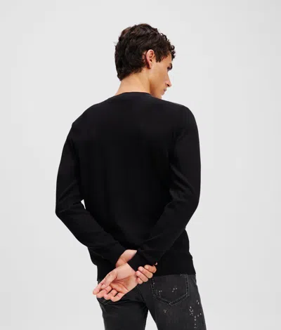 Karl Lagerfeld Shoulder Panel Sweatshirt In Black