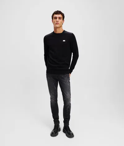 Karl Lagerfeld Shoulder Panel Sweatshirt In Black