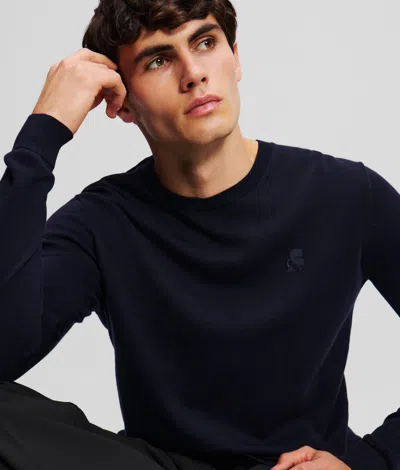 Karl Lagerfeld Kameo Crewneck Sweater In Blue