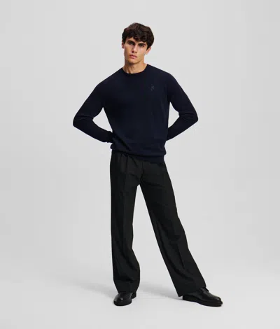 Karl Lagerfeld Kameo Crewneck Sweater In Blue
