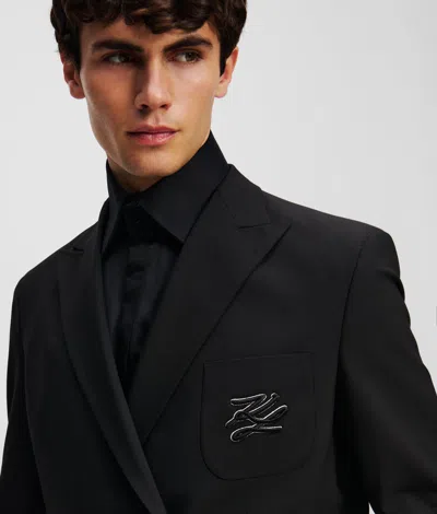 Karl Lagerfeld K/autograph Double-breasted Jacket In Black