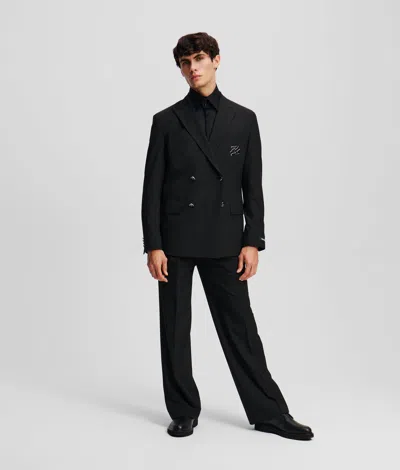 Karl Lagerfeld K/autograph Double-breasted Jacket In Black