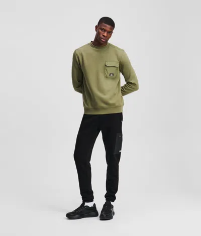 Karl Lagerfeld Chest Pocket Sweatshirt In Green