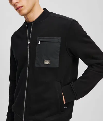 Karl Lagerfeld Sweatshirt Jacket In Black