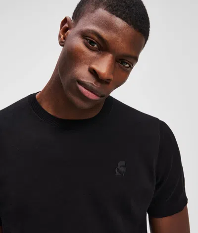 Karl Lagerfeld Kameo Short-sleeved Sweatshirt In Black