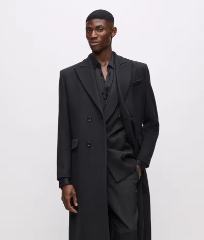 Karl Lagerfeld Kl Studio Wool Coat In Black