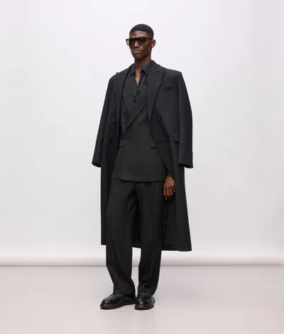 Karl Lagerfeld Kl Studio Wool Coat In Black