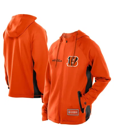 New Era Men's Orange Cincinnati Bengals Combine Authentic Raglan Scuba Full-zip Hoodie In Orange