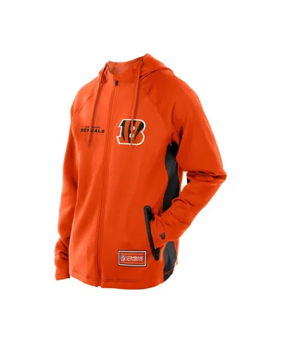 New Era Men's Orange Cincinnati Bengals Combine Authentic Raglan Scuba Full-zip Hoodie In Orange