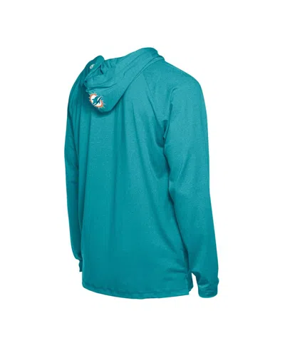 New Era Men's Aqua Miami Dolphins Functional Fandom Hoodie In Blue