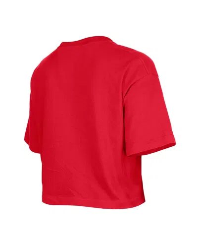 New Era Girls Red Kansas City Chiefs Flip Sequin Boxy T-shirt In Red