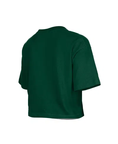 New Era Girls Green Green Bay Packers Flip Sequin Boxy T-shirt In Green