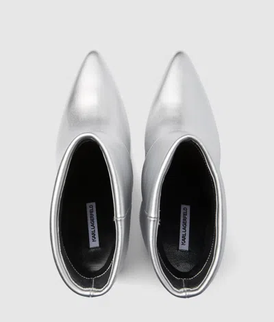 Karl Lagerfeld Exclusive Debut Ii Fold-down Boots In Silver