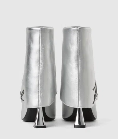 Karl Lagerfeld Exclusive Debut Ii Fold-down Boots In Silver