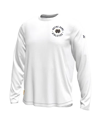 Under Armour Men's White Notre Dame Fighting Irish Sideline Knockout Long-sleeve T-shirt In White