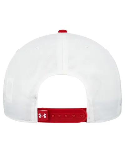 Under Armour Men's White/red Wisconsin Badgers Throwback Snapback Hat In White