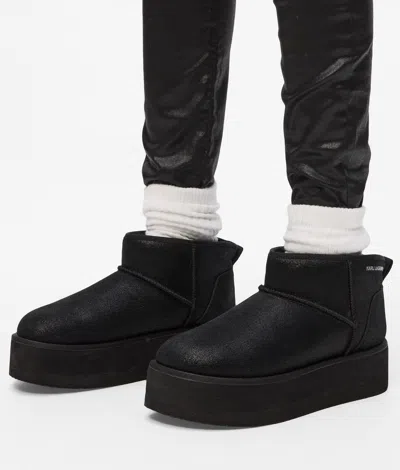 Karl Lagerfeld Thermo Pull-on Ankle Boots In Black