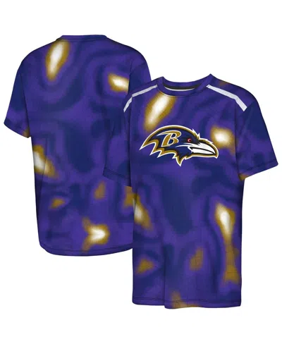Outerstuff Big Boys And Girls Purple Baltimore Ravens End Zone Dri-tek T-shirt In Purple