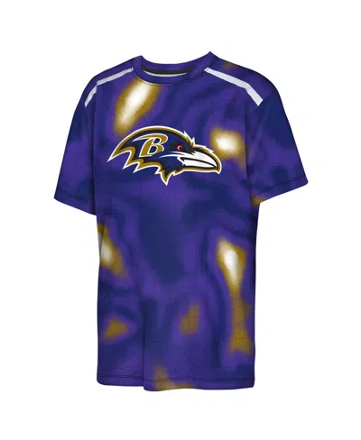 Outerstuff Big Boys And Girls Purple Baltimore Ravens End Zone Dri-tek T-shirt In Purple