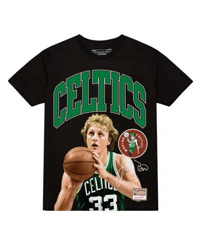 Mitchell & Ness Larry Bird Black Boston Celtics Hardwood Classics Player Arch T-shirt In Black