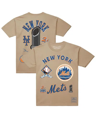 Mitchell & Ness Cream New York Mets Legacy Defined T-shirt In Neutral